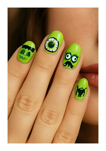 Glow in the dark Halloween nails